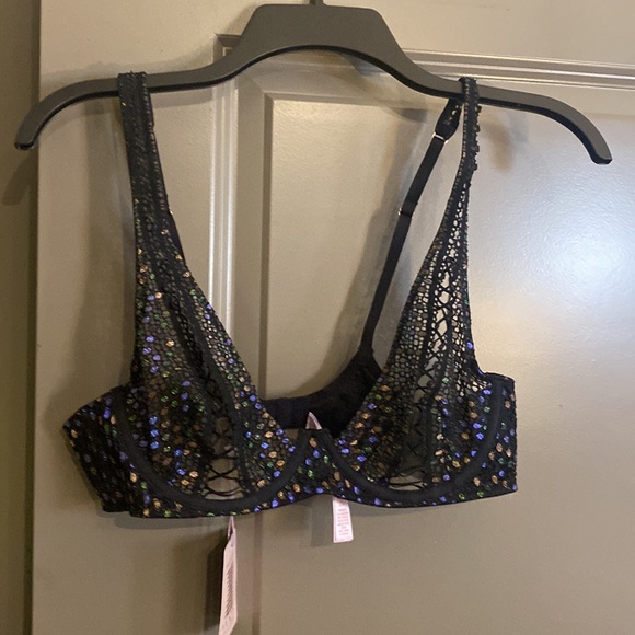 Savage X Fenty Other - Savage X Fenty Disco Lace Up Unlined Bra